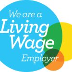 A graphic that says We are a living wage employer.